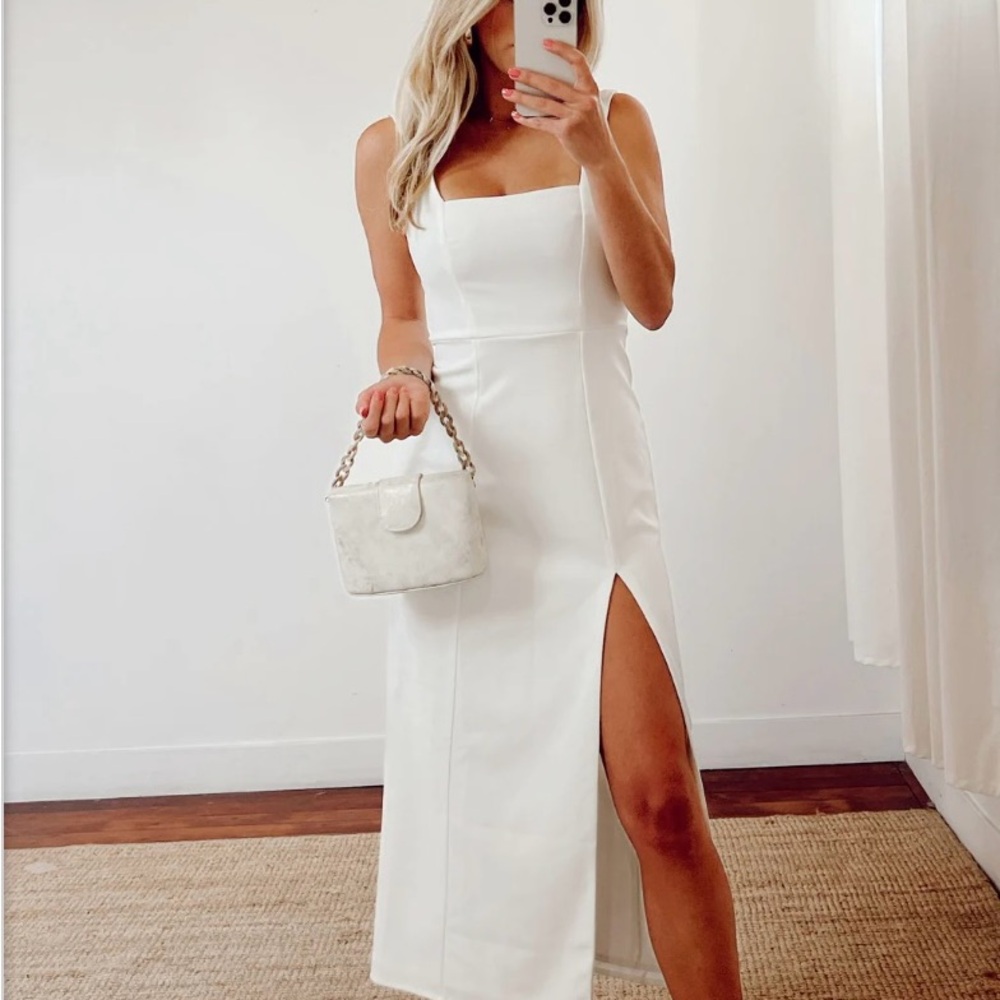 Show Me Your MuMu White Midi Dress Eden Midi